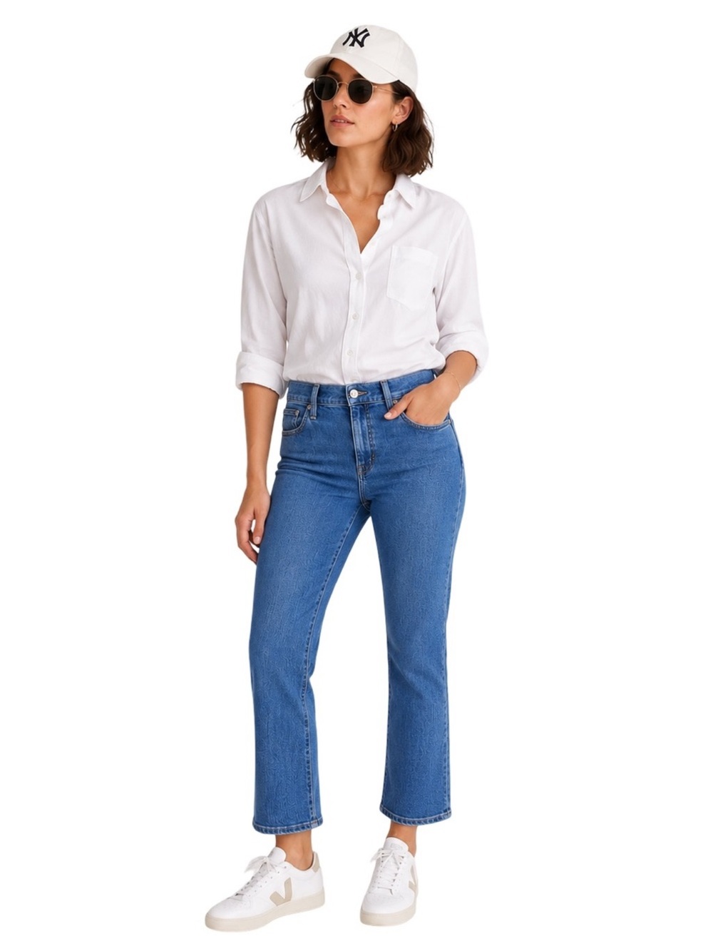 J. Crew Kick Out Jeans Size 31 Vintage Wash High Waist Normcore Cropped